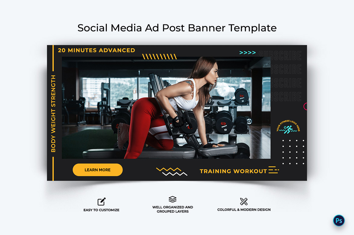 Fitness Facebook Ad Banner Design Template-07