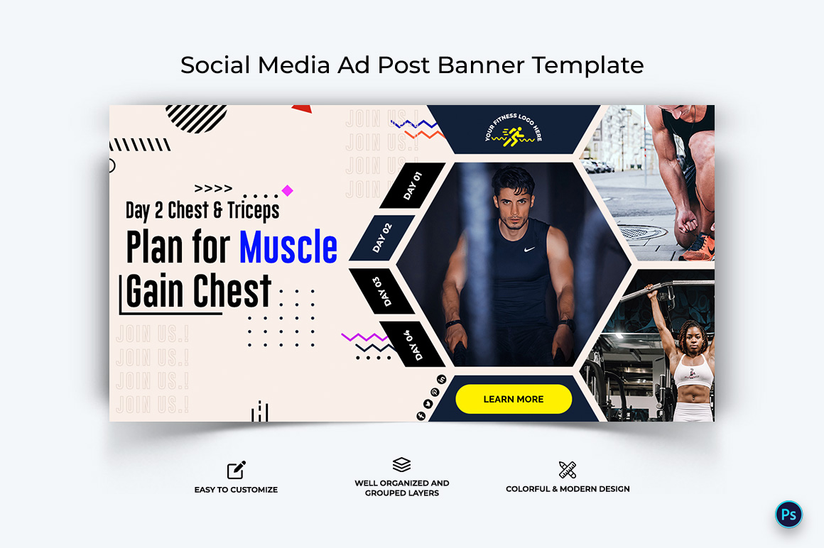 Fitness Facebook Ad Banner Design Template-09