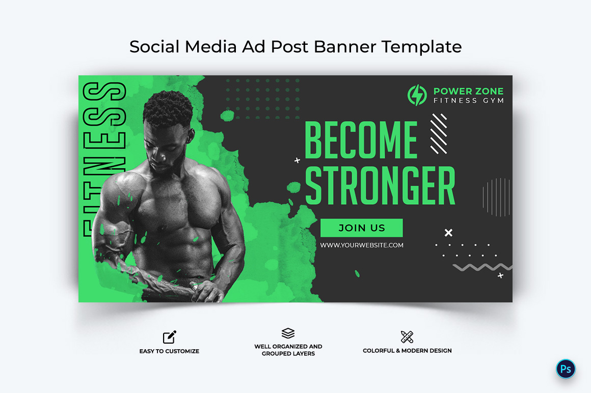 Fitness Facebook Ad Banner Design Template-24