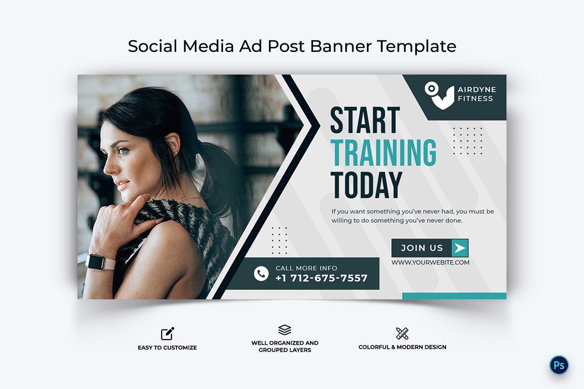 Fitness Facebook Ad Banner Design Template-31