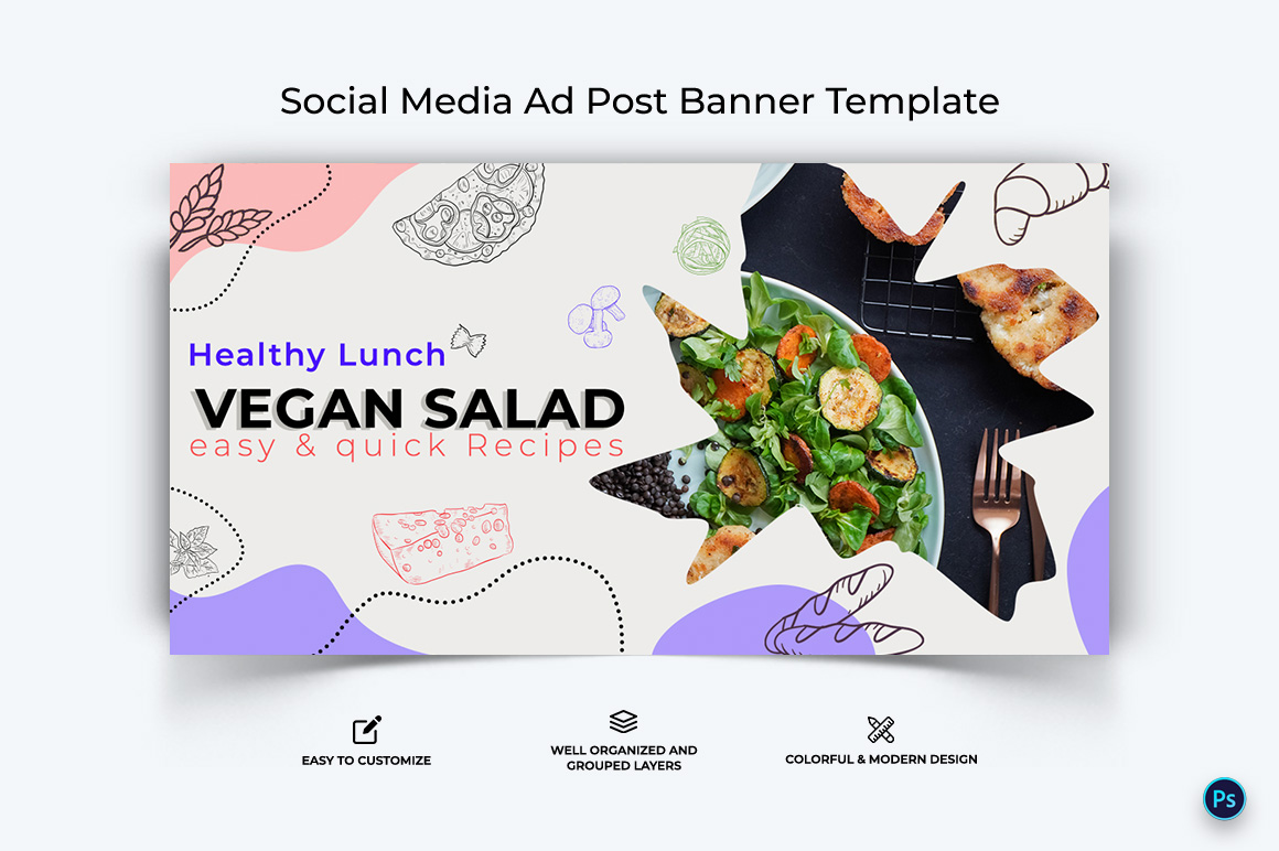 Food and Restaurant Facebook Ad Banner Design Template-02