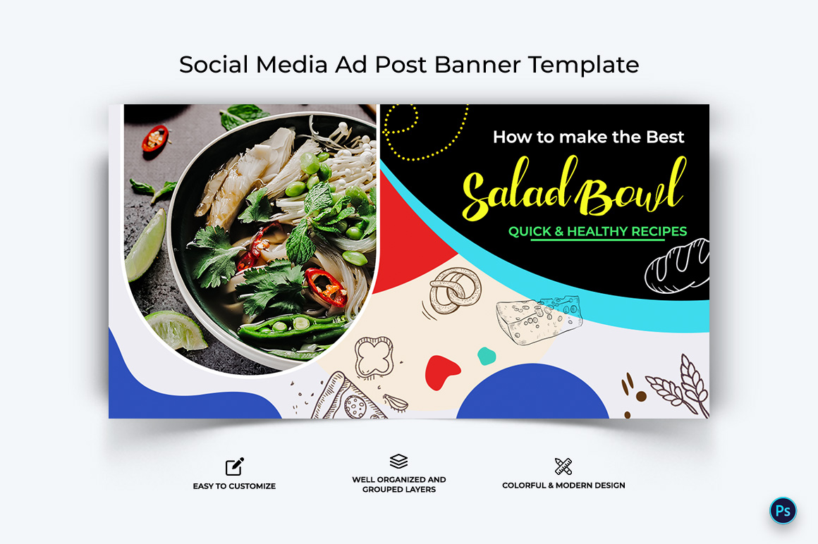 Food and Restaurant Facebook Ad Banner Design Template-06