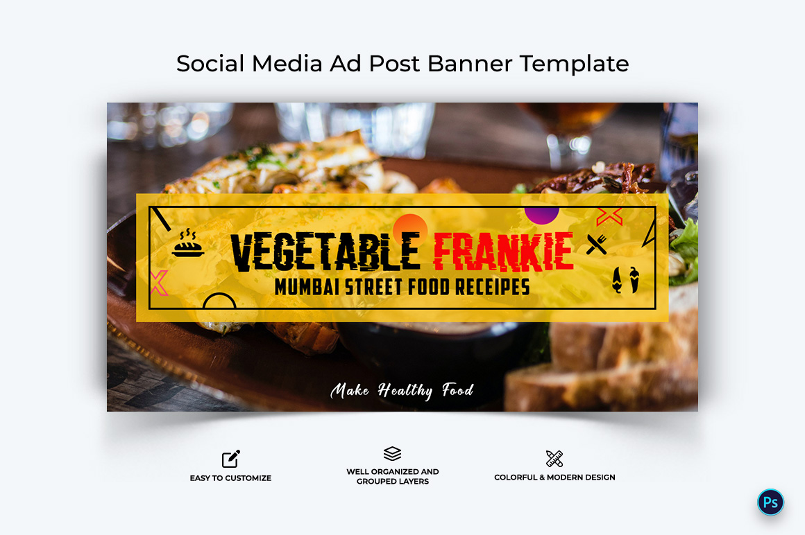 Food and Restaurant Facebook Ad Banner Design Template-11