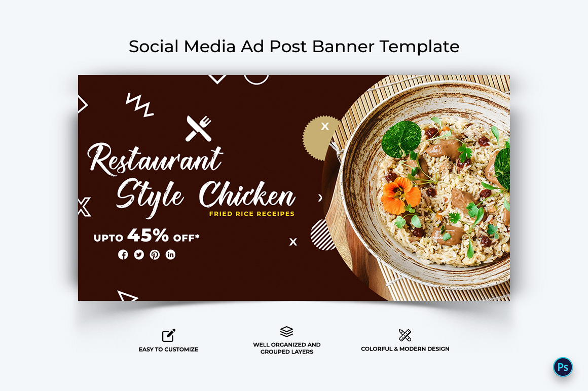 Food and Restaurant Facebook Ad Banner Design Template-15