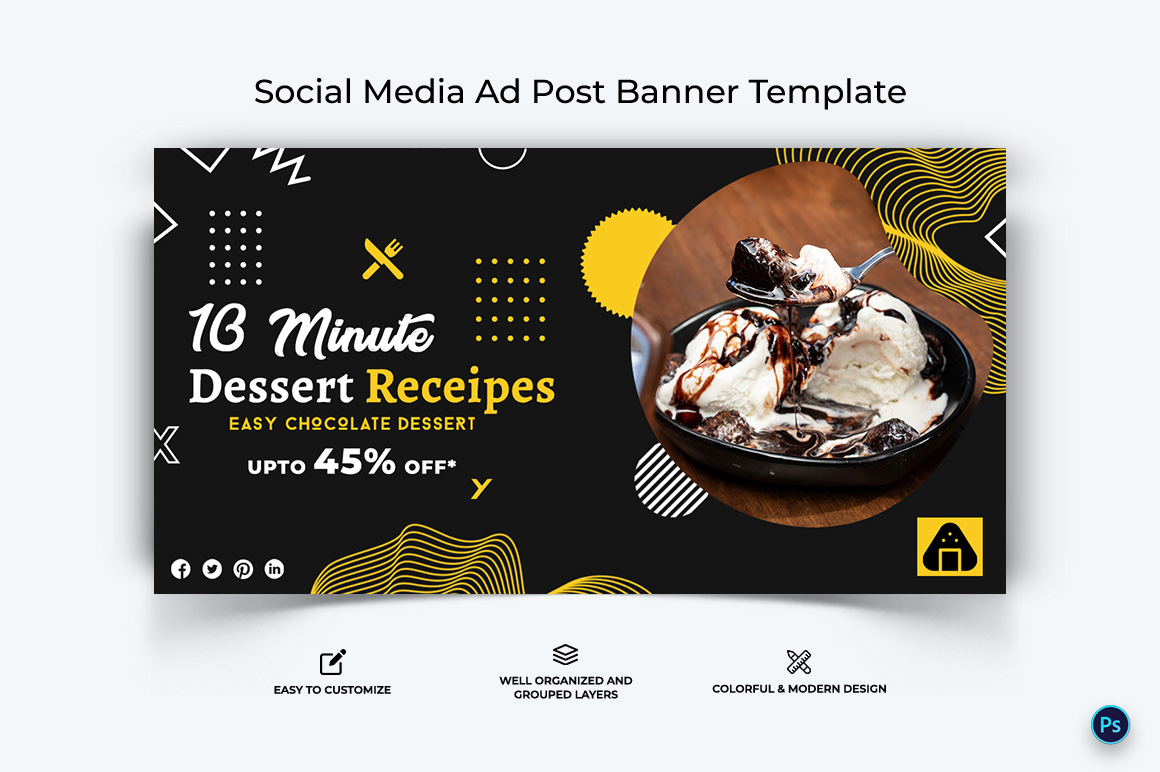 Food and Restaurant Facebook Ad Banner Design Template-16