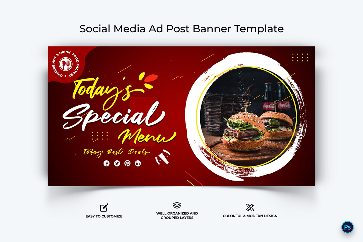 Food and Restaurant Facebook Ad Banner Design Template-18