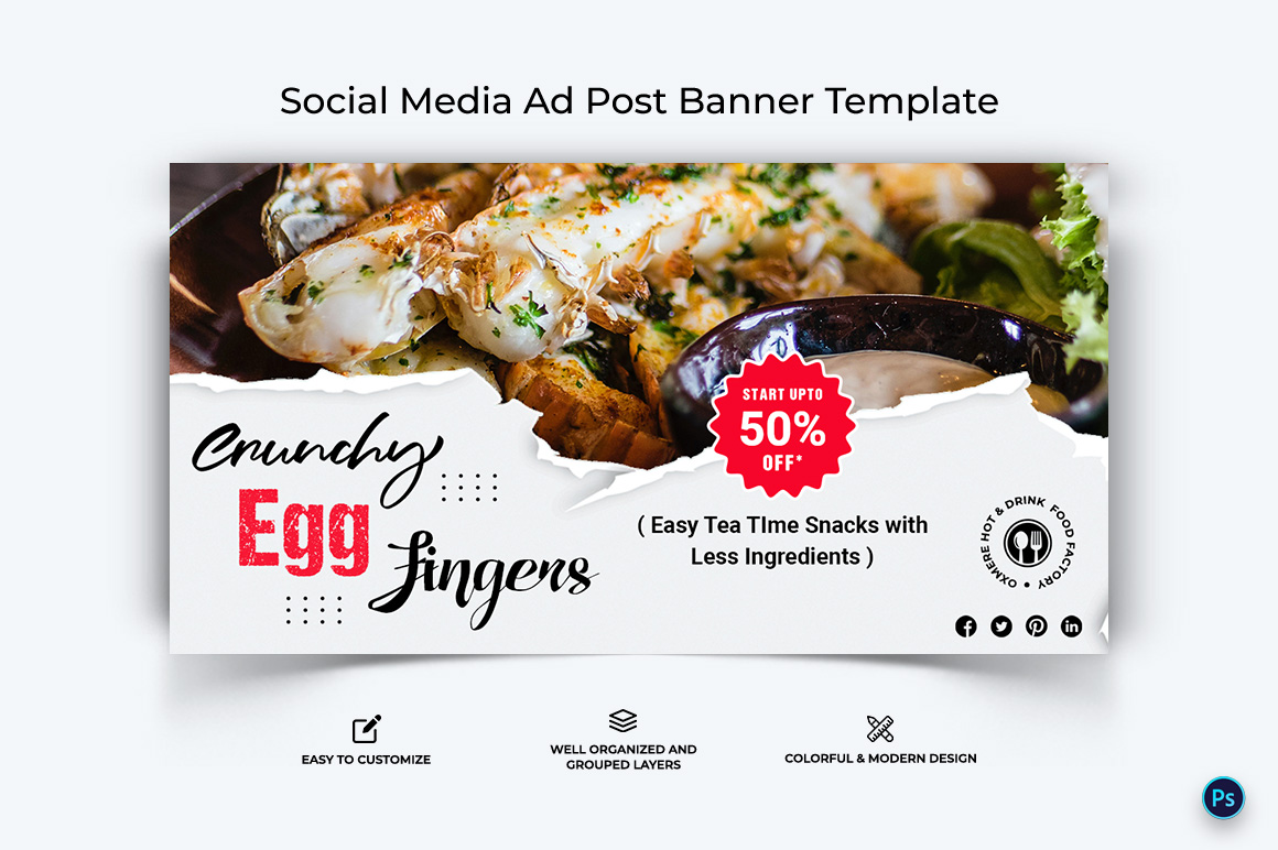 Food and Restaurant Facebook Ad Banner Design Template-20