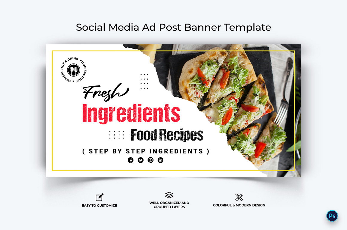 Food and Restaurant Facebook Ad Banner Design Template-25