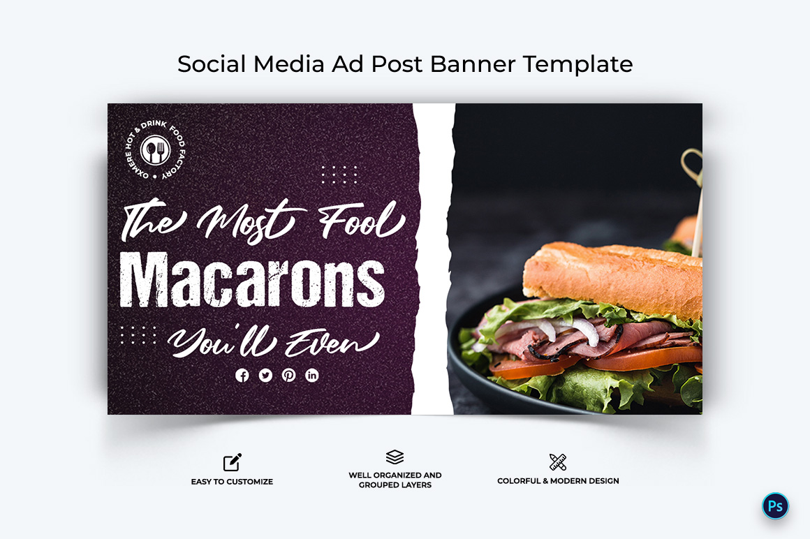 Food and Restaurant Facebook Ad Banner Design Template-26