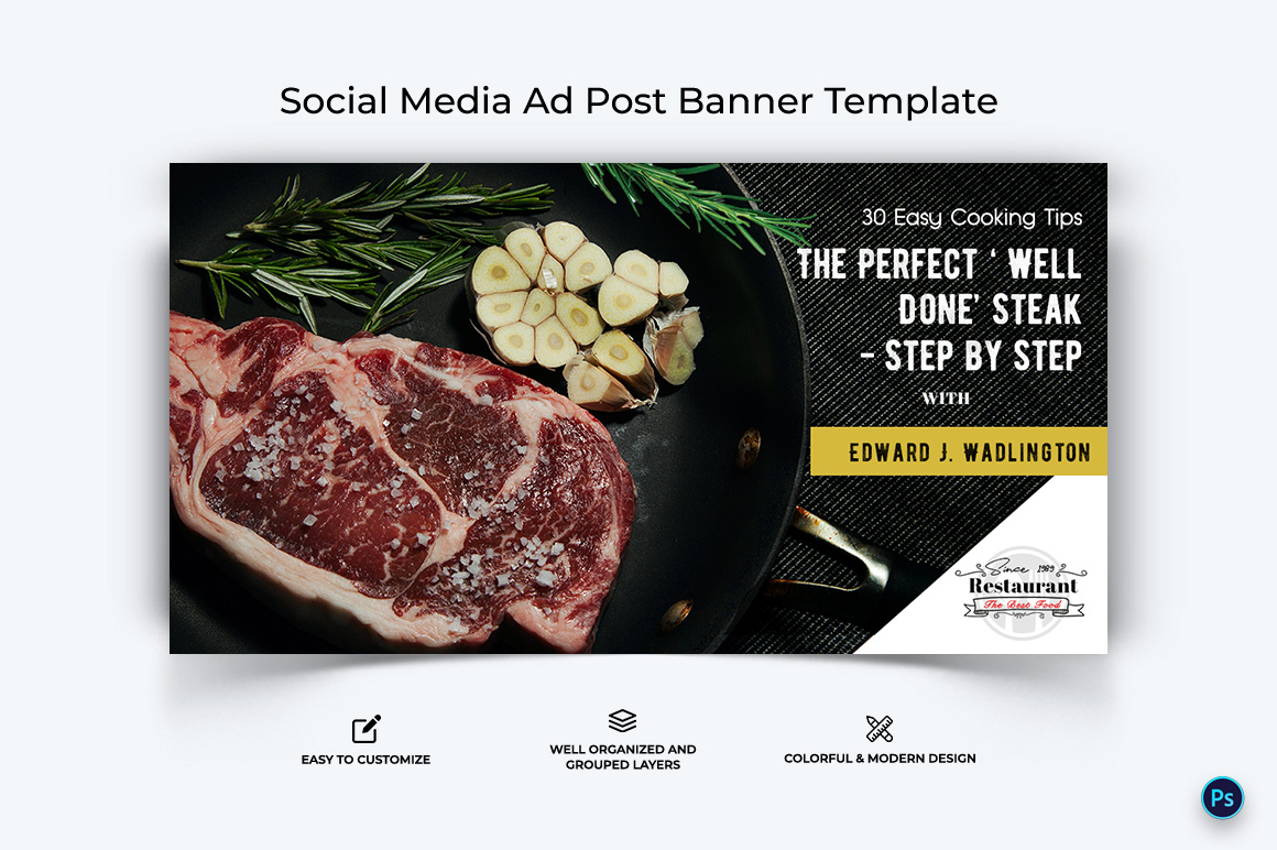 Food and Restaurant Facebook Ad Banner Design Template-29