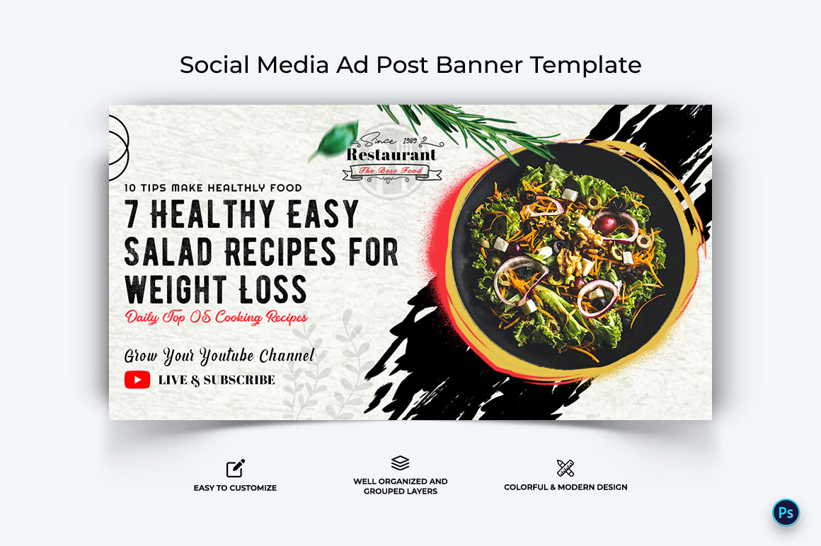 Food and Restaurant Facebook Ad Banner Design Template-31