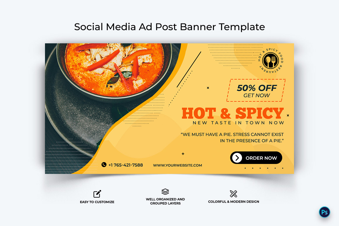 Food and Restaurant Facebook Ad Banner Design Template-41