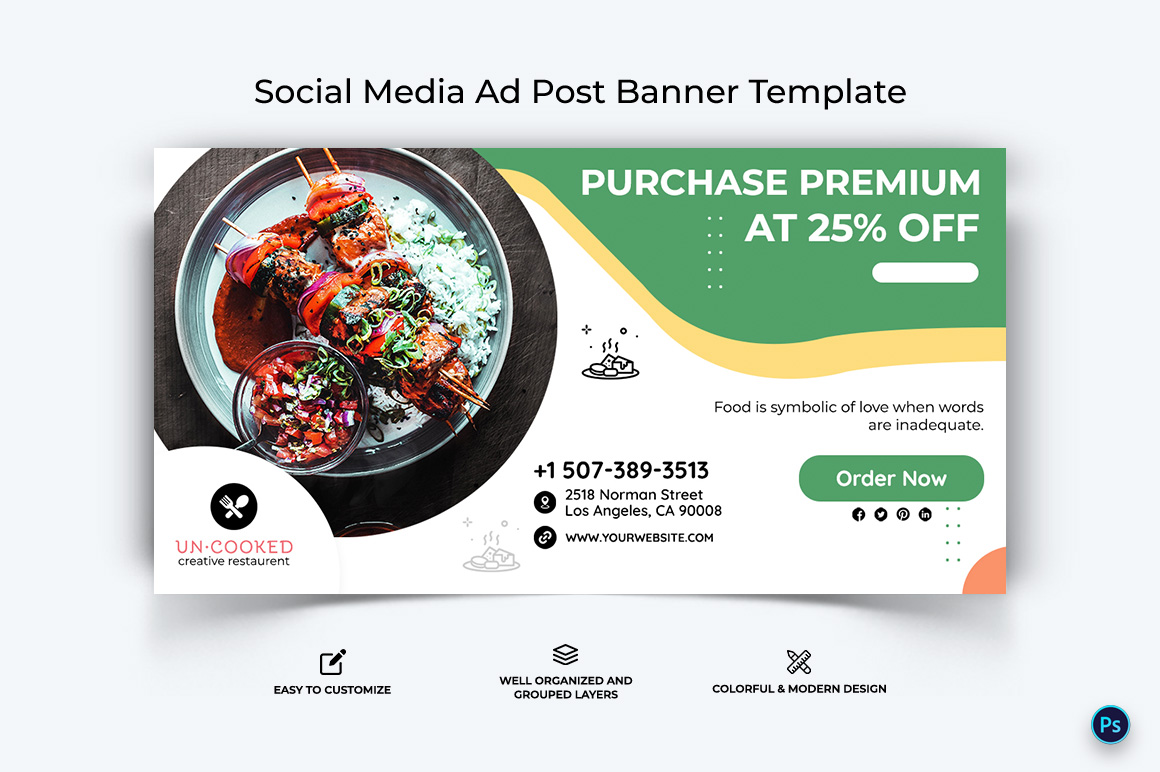 Food and Restaurant Facebook Ad Banner Design Template-51