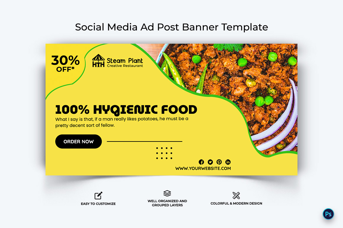 Food and Restaurant Facebook Ad Banner Design Template-60