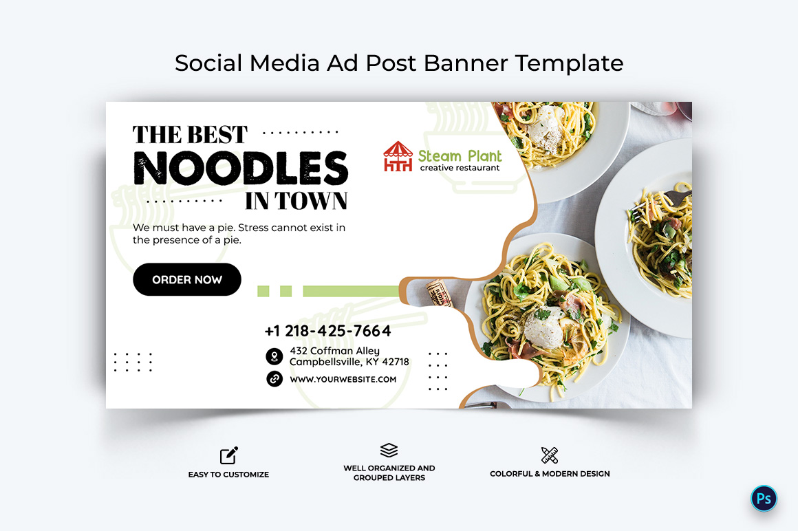 Food and Restaurant Facebook Ad Banner Design Template-61