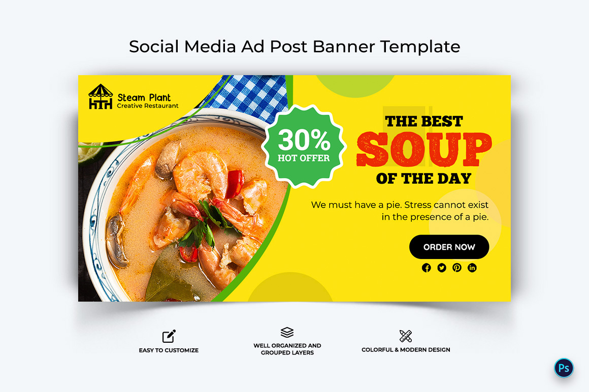 Food and Restaurant Facebook Ad Banner Design Template-62