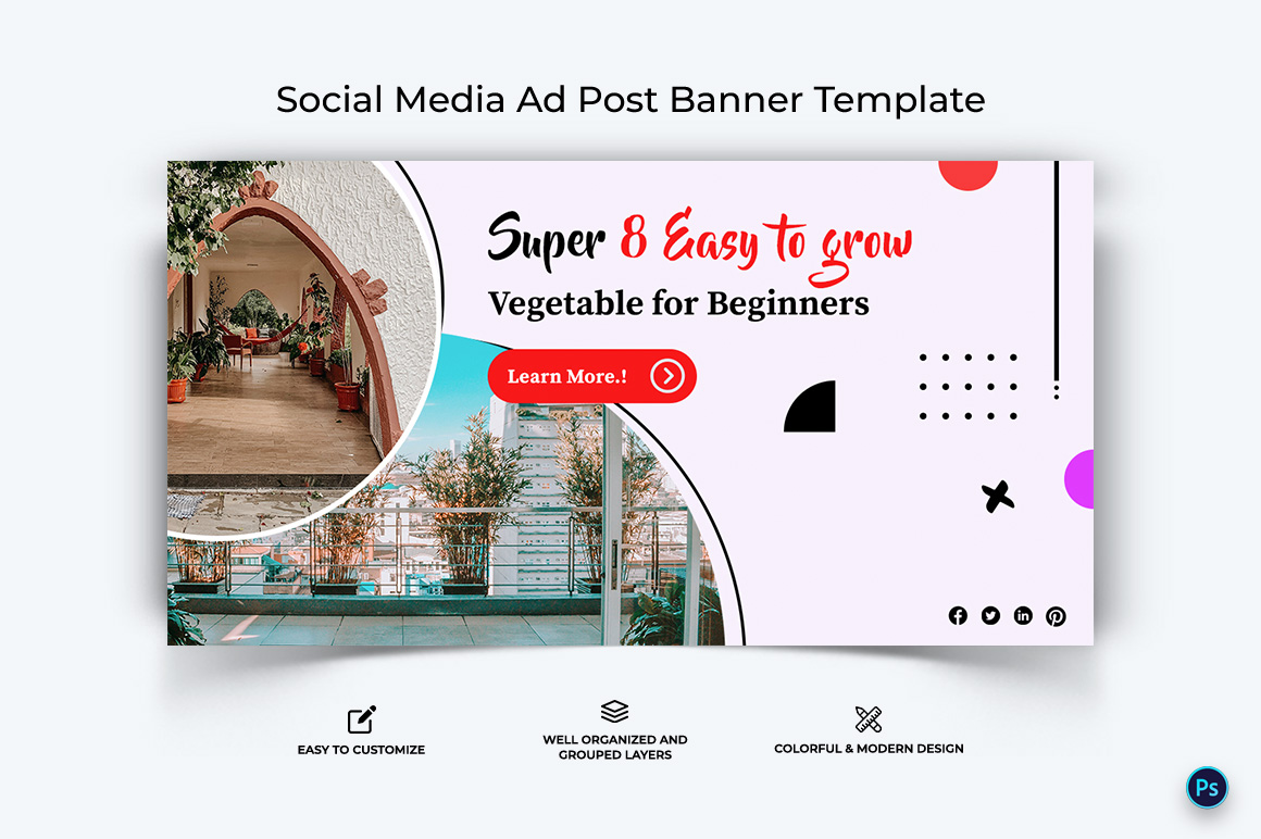 Home Gardening Facebook Ad Banner Design Template-10