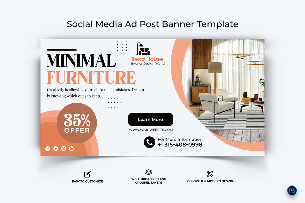 Interior Minimal Facebook Ad Banner Design Template-11