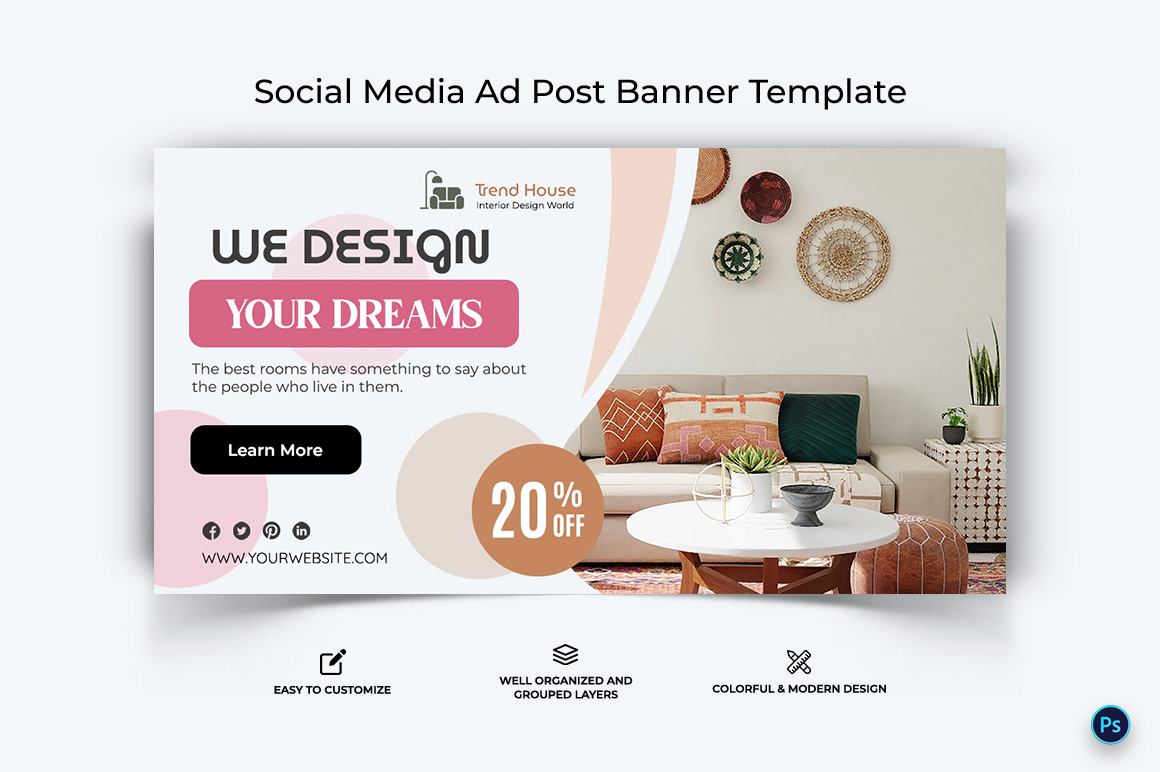 Interior Minimal Facebook Ad Banner Design Template-14