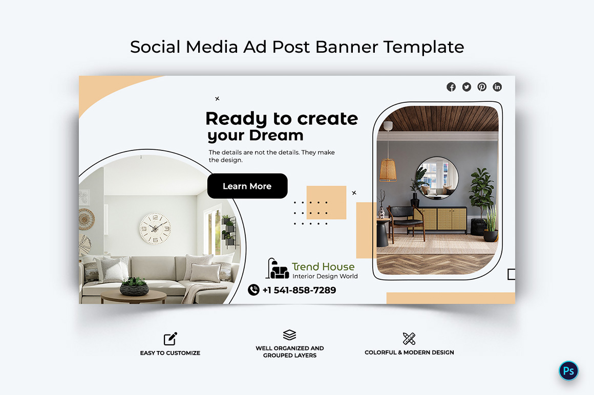 Interior Minimal Facebook Ad Banner Design Template-18