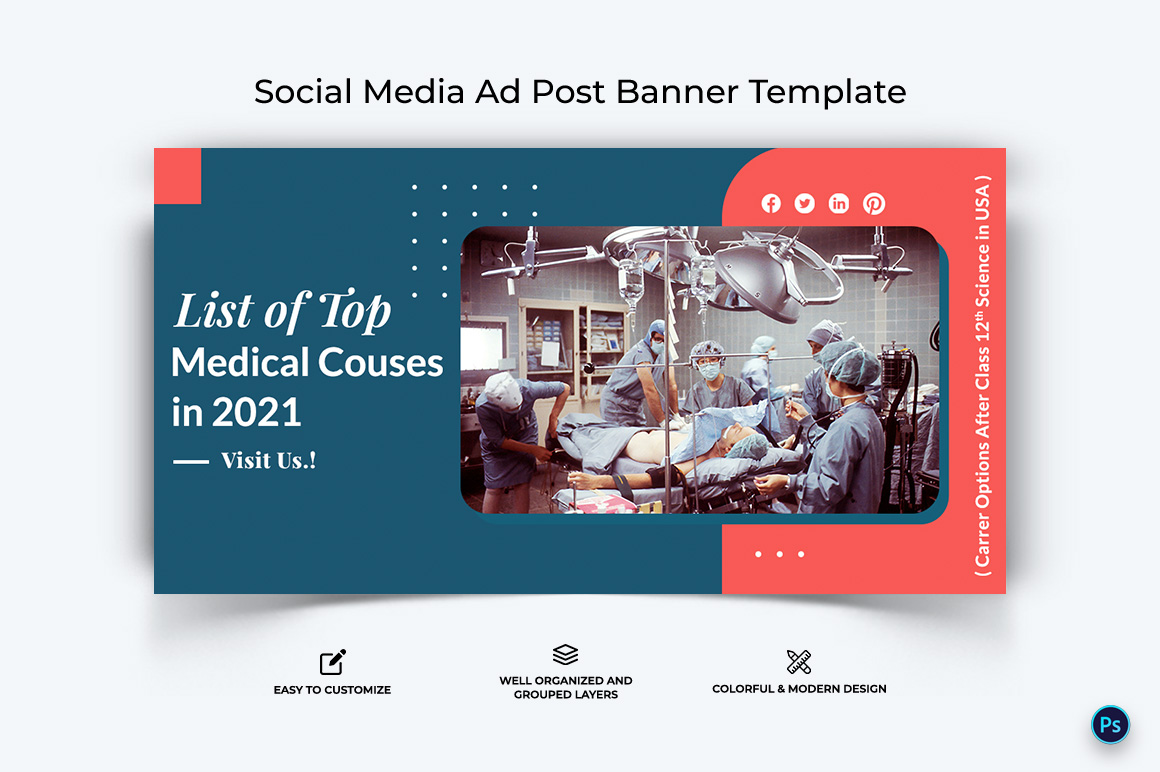 Medical and Hospital Facebook Ad Banner Design Template-01