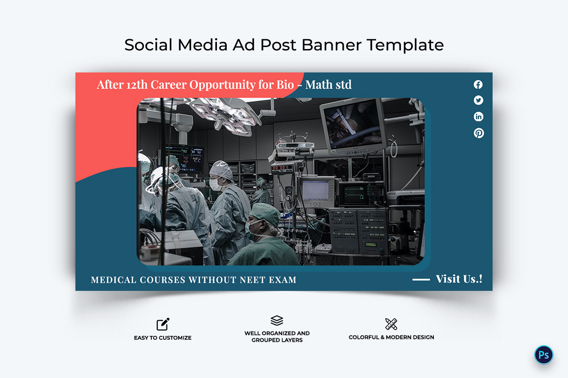 Medical and Hospital Facebook Ad Banner Design Template-02