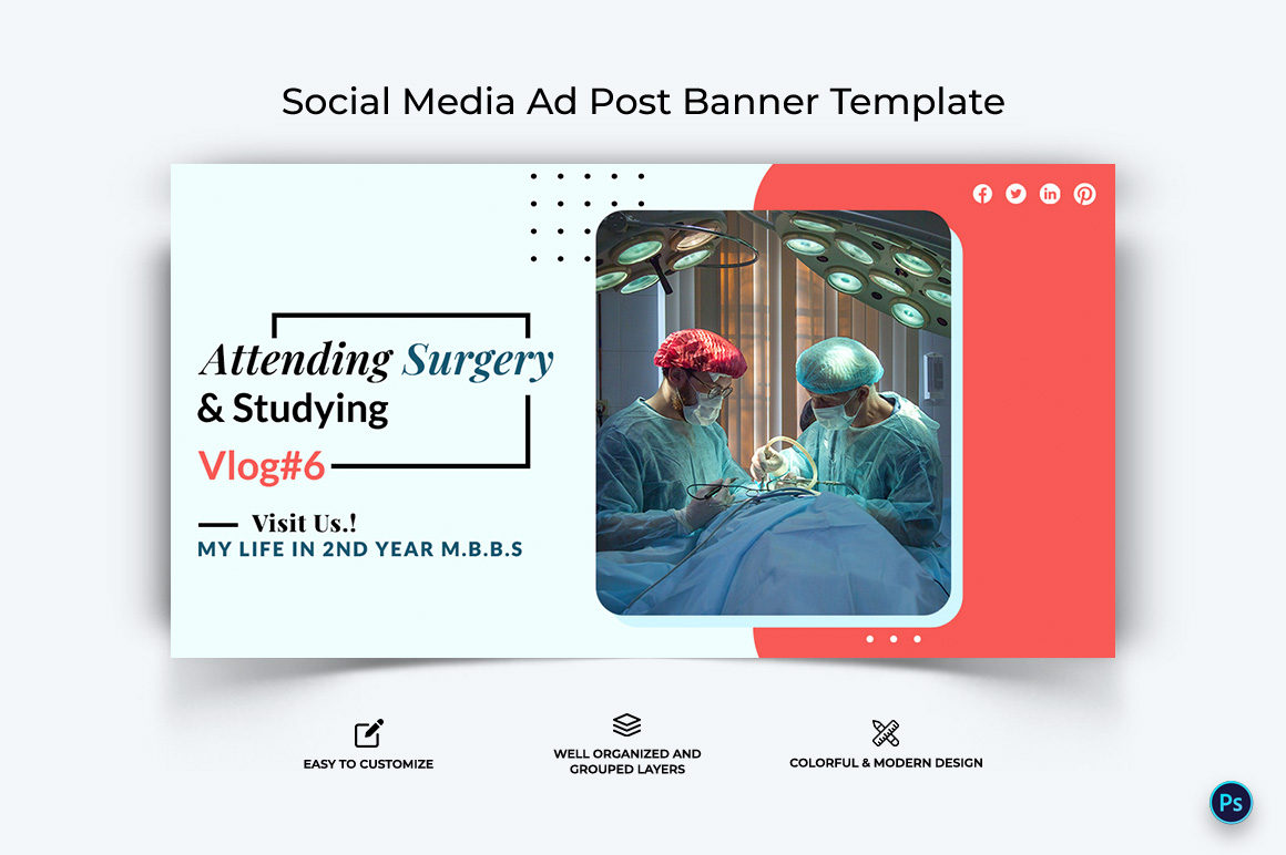 Medical and Hospital Facebook Ad Banner Design Template-03