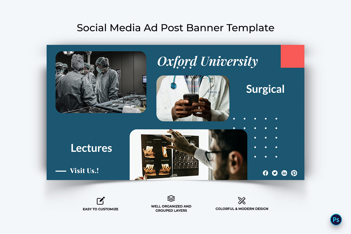 Medical and Hospital Facebook Ad Banner Design Template-10