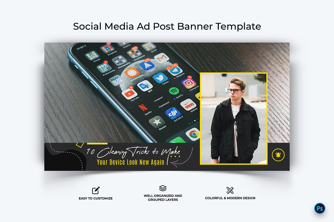 Mobile Tips Facebook Ad Banner Design Template-08