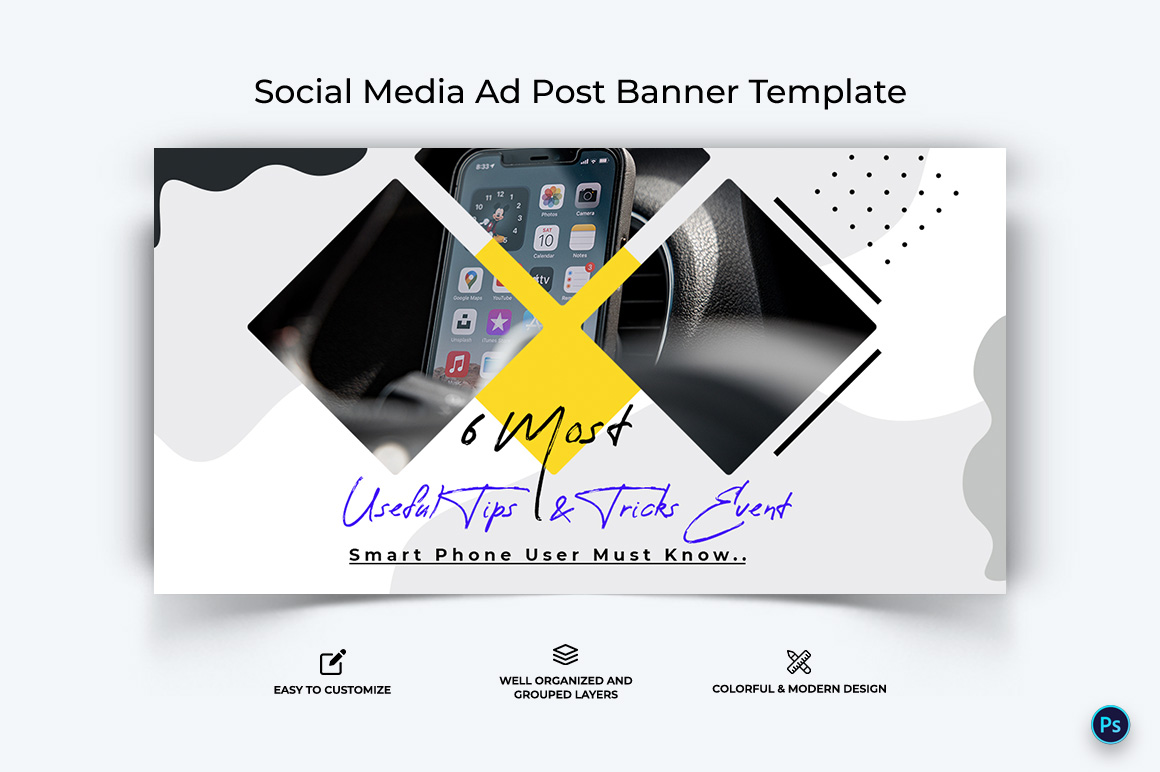 Mobile Tips Facebook Ad Banner Design Template-12