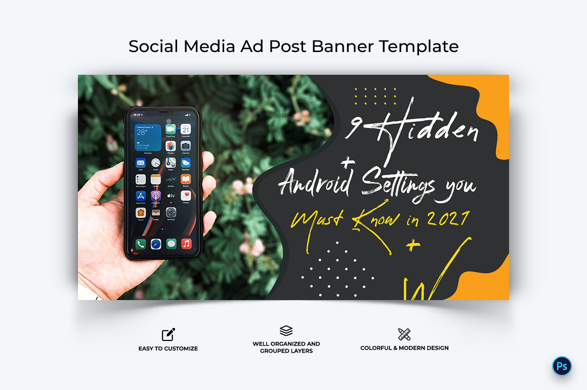 Mobile Tips Facebook Ad Banner Design Template-14