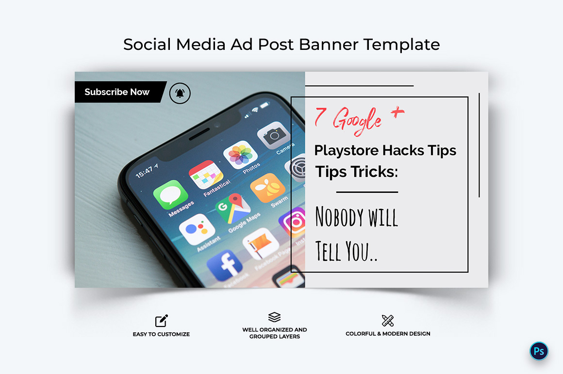 Mobile Tips Facebook Ad Banner Design Template-16