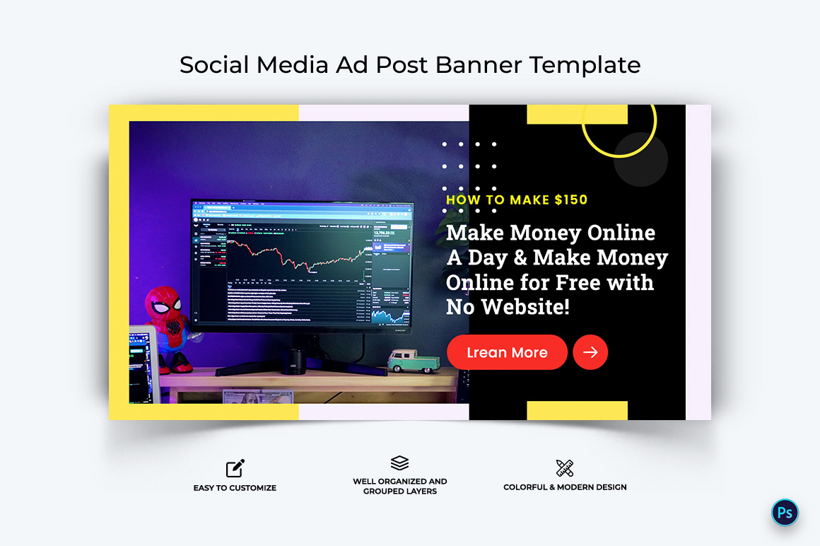 Online Money Earnings Facebook Ad Banner Design Template-20