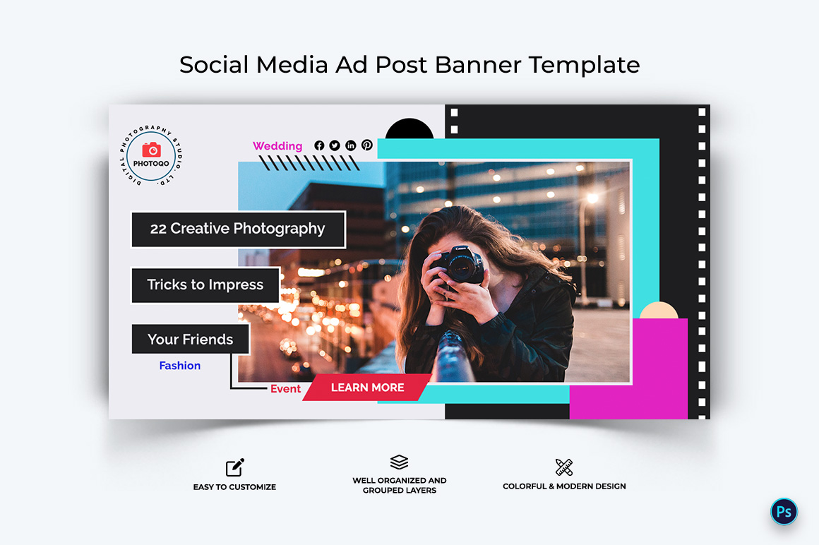 Photography Facebook Ad Banner Design Template-17