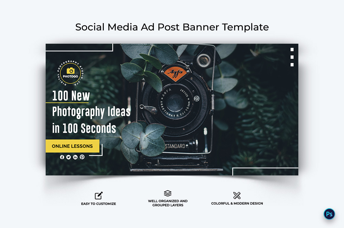 Photography Facebook Ad Banner Design Template-18