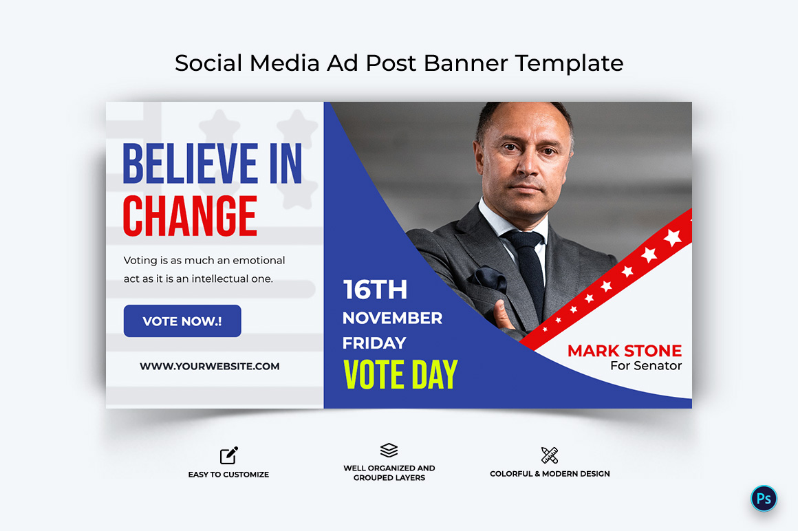 Political Campaign Facebook Ad Banner Design Template-06