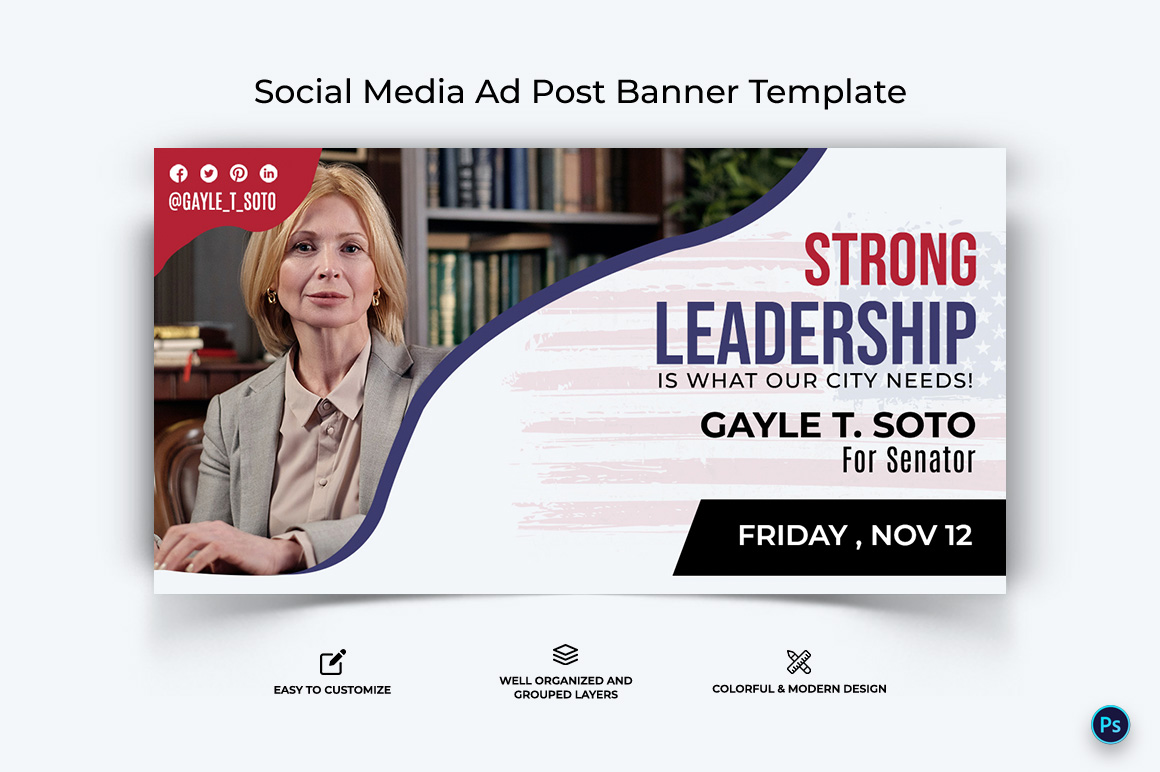 Political Campaign Facebook Ad Banner Design Template-09