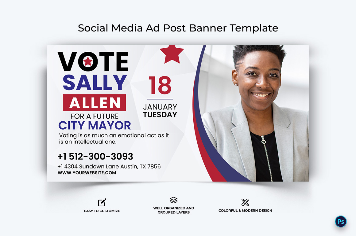 Political Campaign Facebook Ad Banner Design Template-12