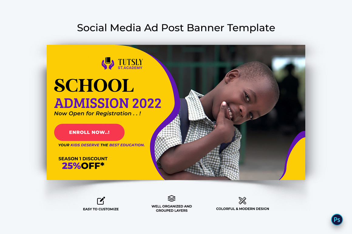 School Admissions Facebook Ad Banner Design Template-04