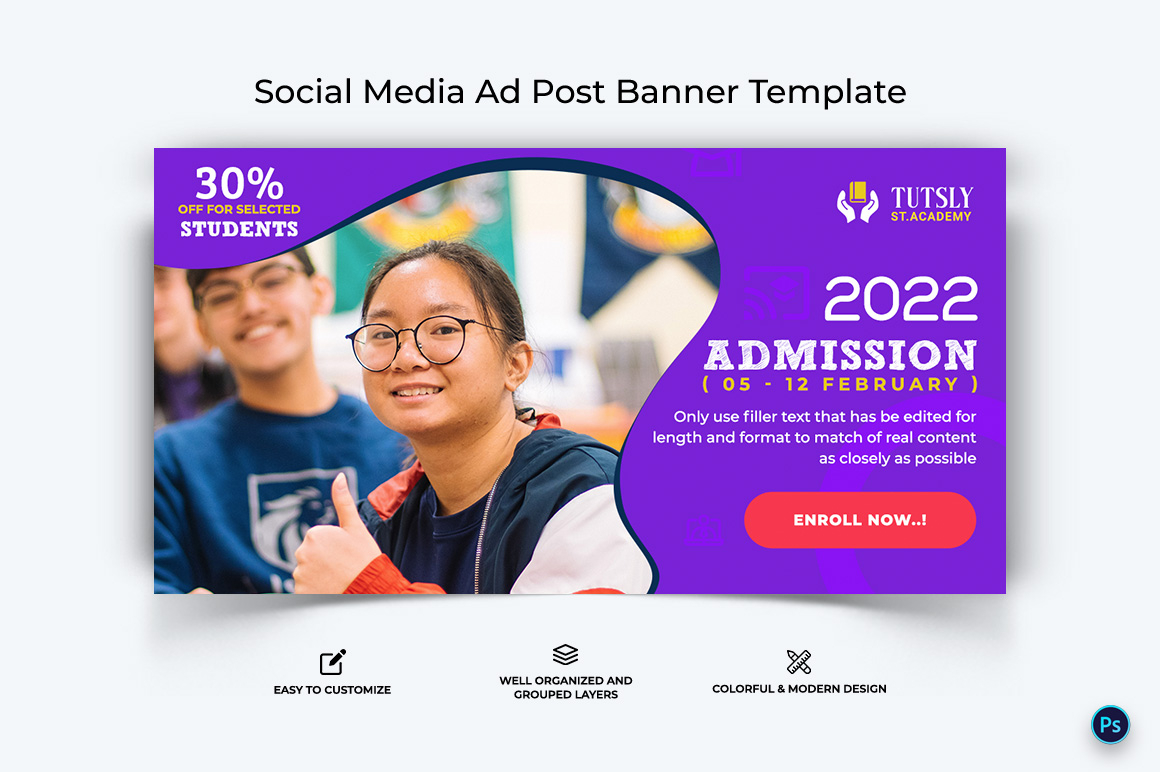 School Admissions Facebook Ad Banner Design Template-06