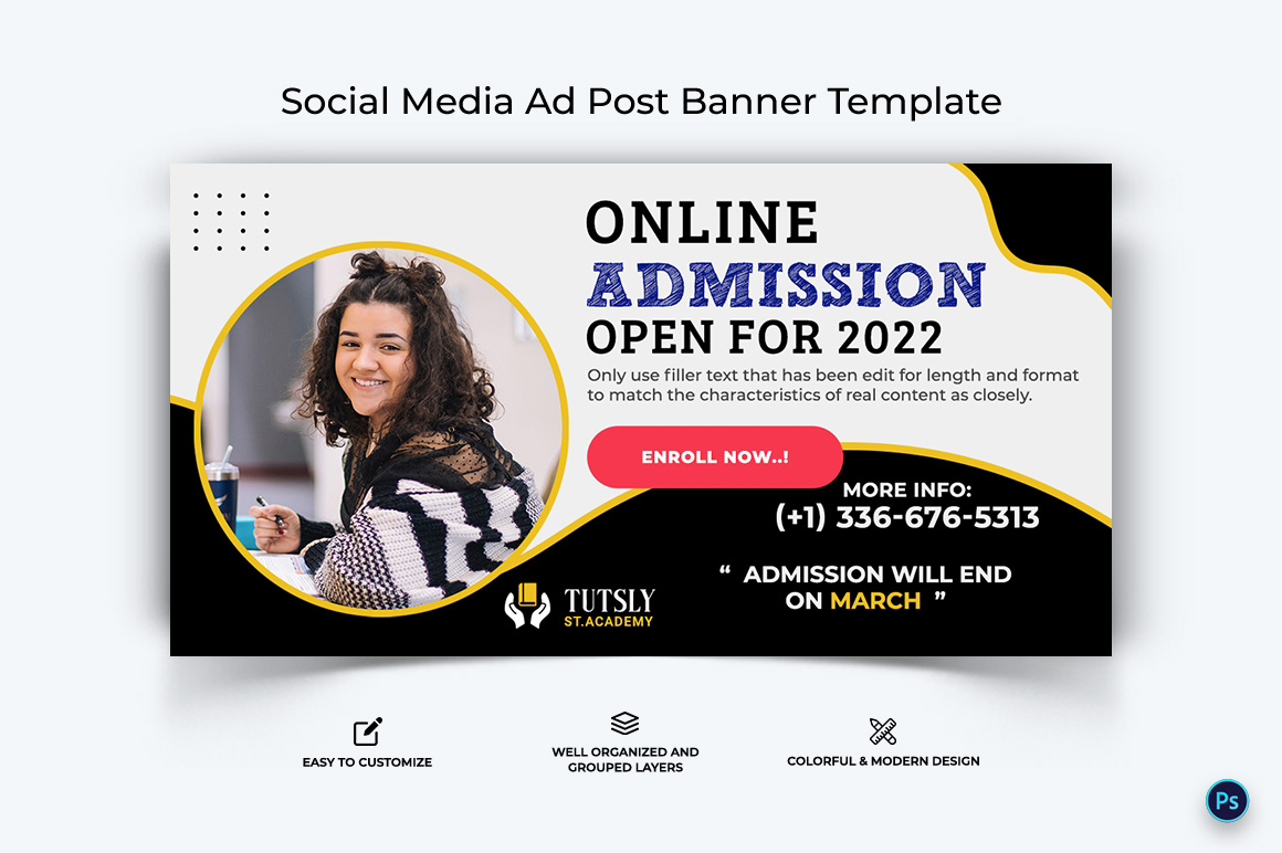 School Admissions Facebook Ad Banner Design Template-08