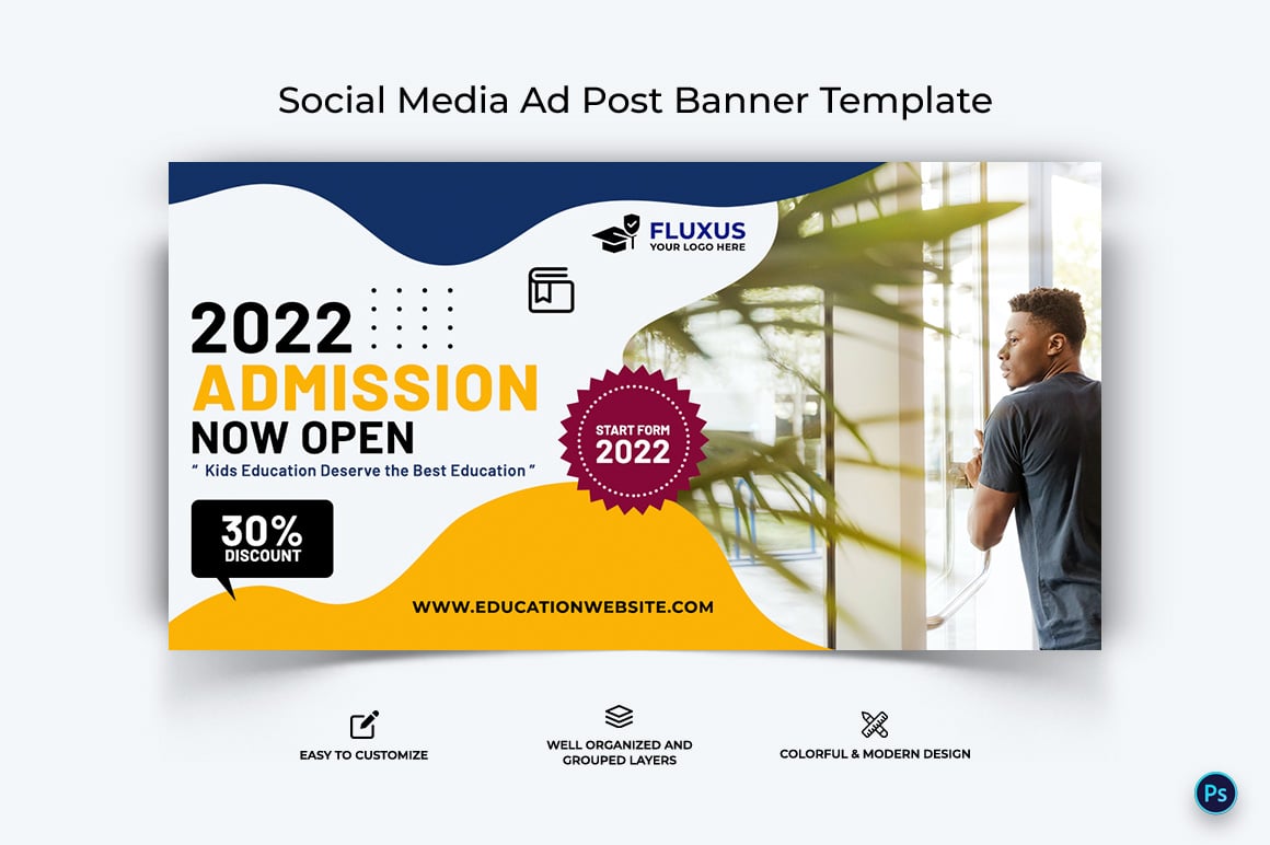 School Admissions Facebook Ad Banner Design Template-13