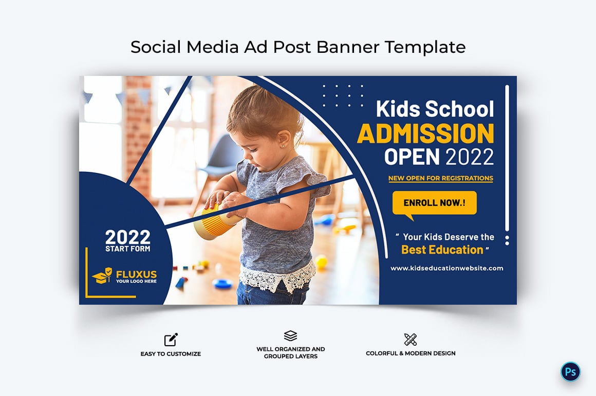 School Admissions Facebook Ad Banner Design Template-15