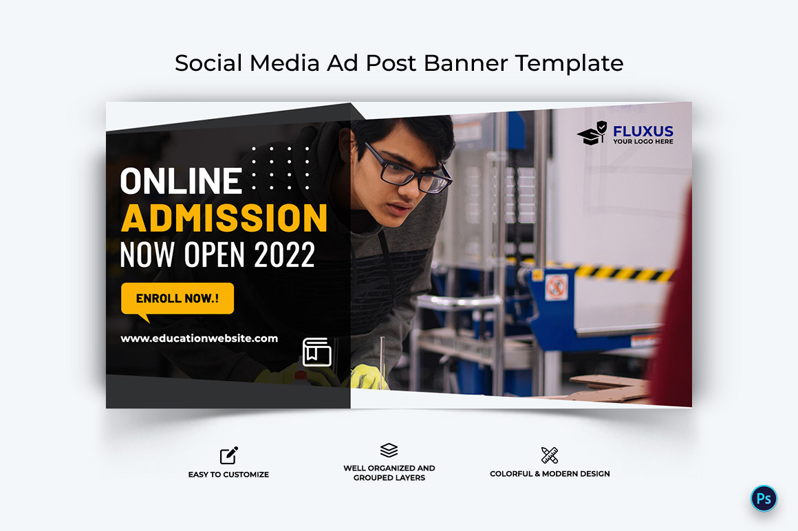 School Admissions Facebook Ad Banner Design Template-19