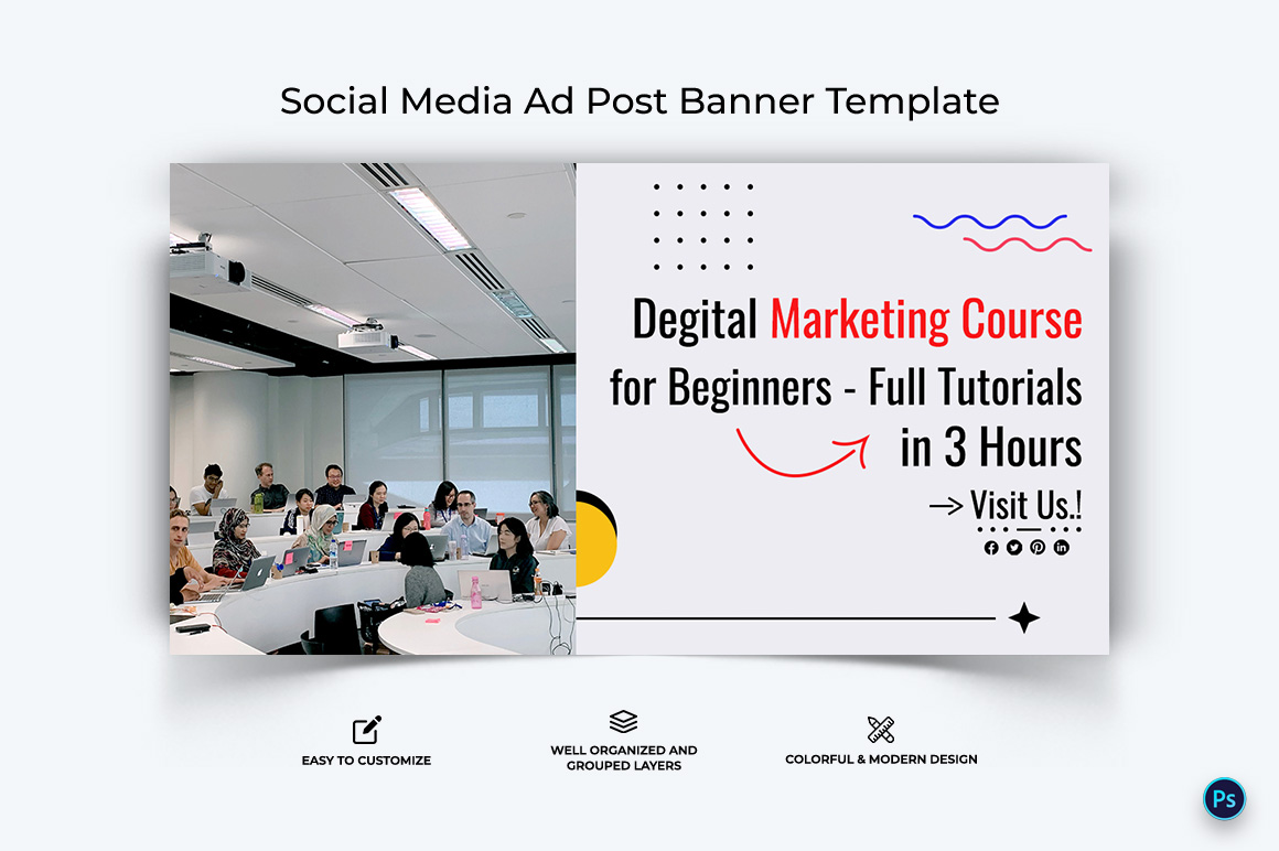 Social Media Workshop Facebook Ad Banner Design Template-06