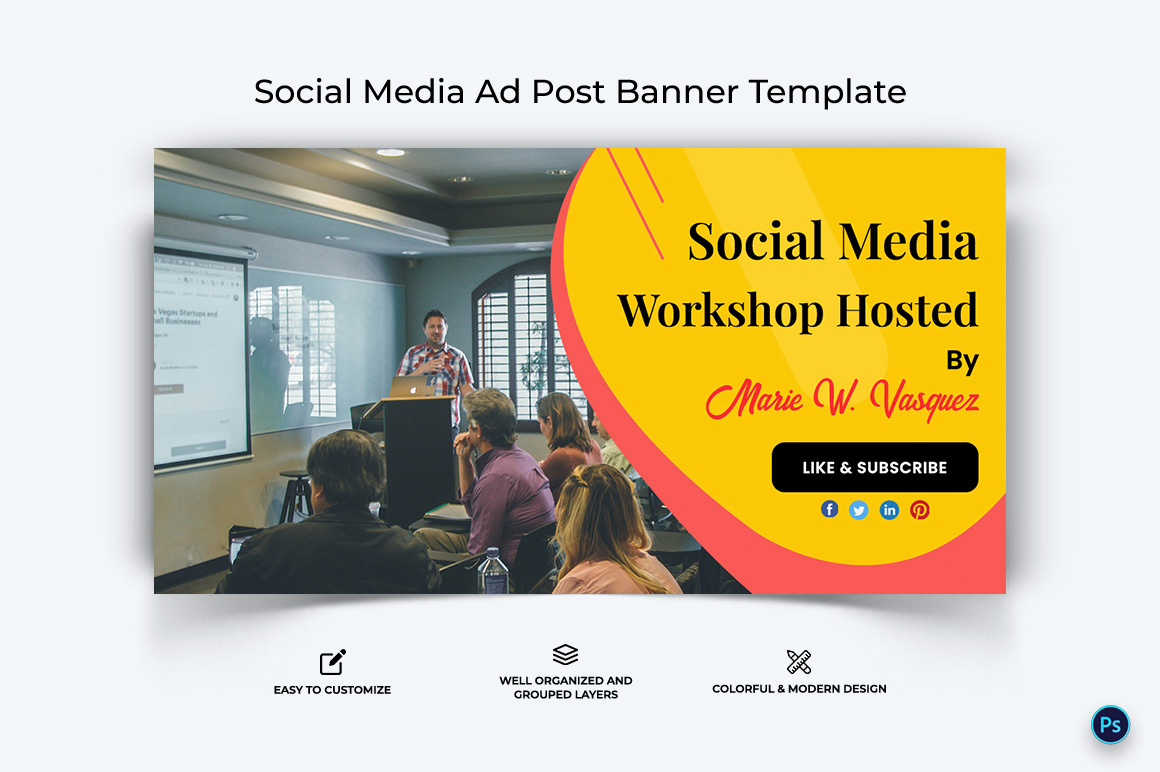 Social Media Workshop Facebook Ad Banner Design Template-11