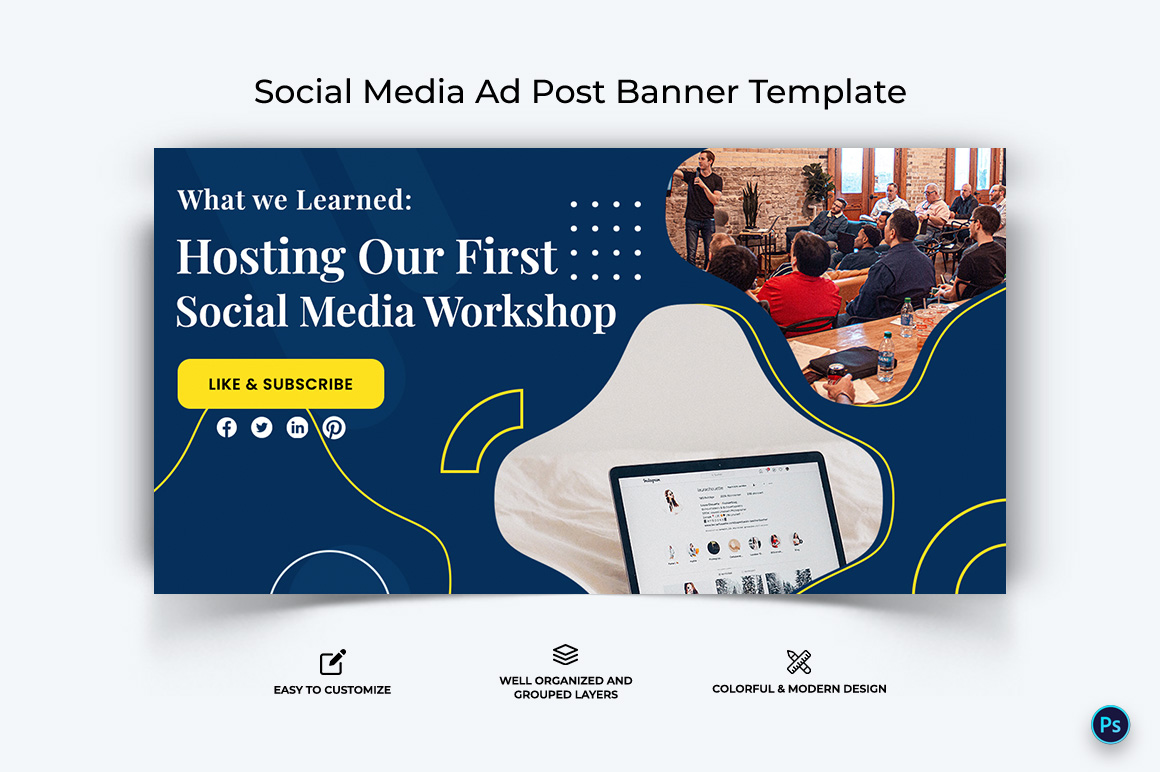 Social Media Workshop Facebook Ad Banner Design Template-18