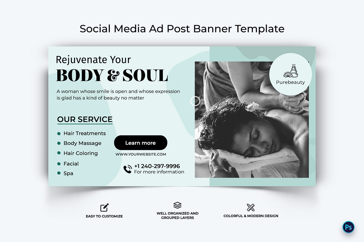 Spa Salon Facebook Ad Banner Design Template-11