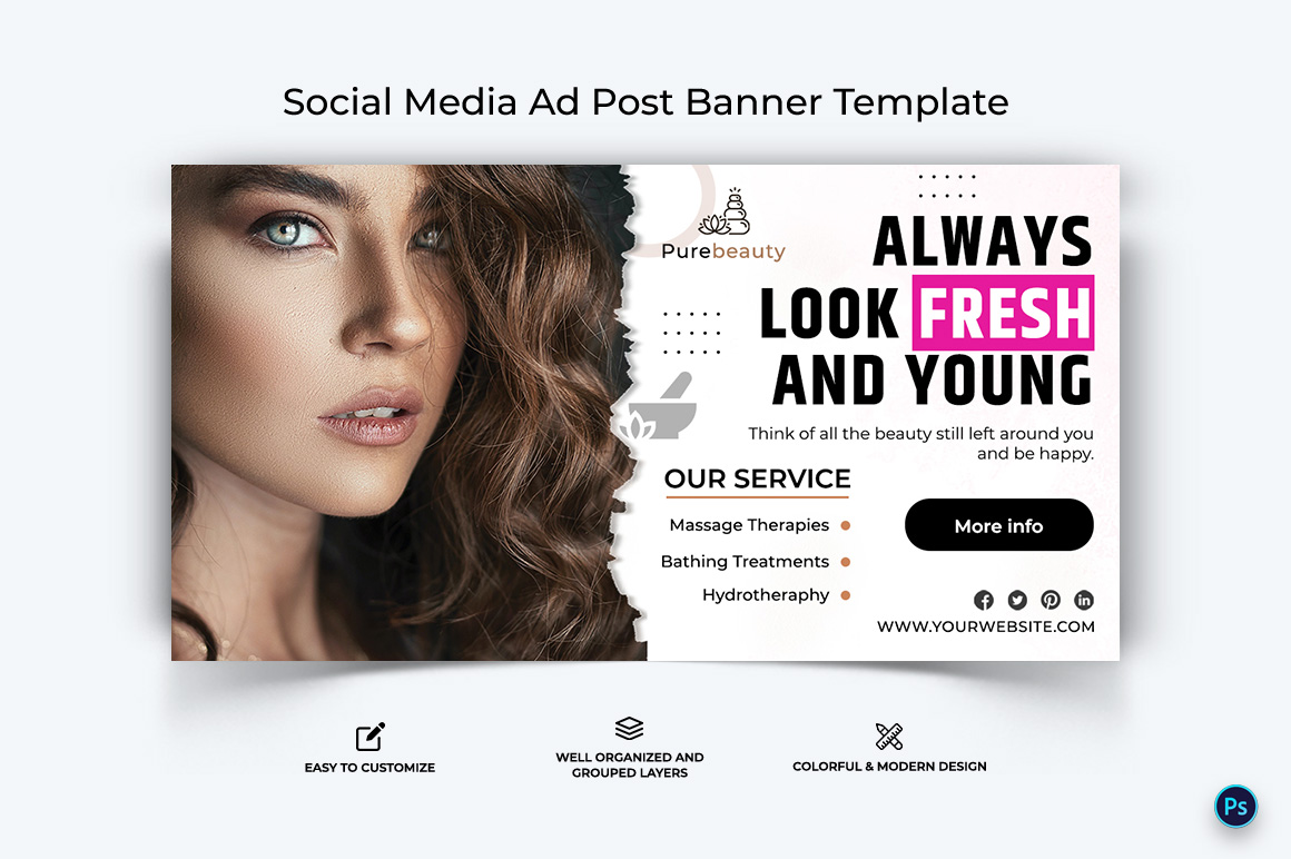 Spa Salon Facebook Ad Banner Design Template-17