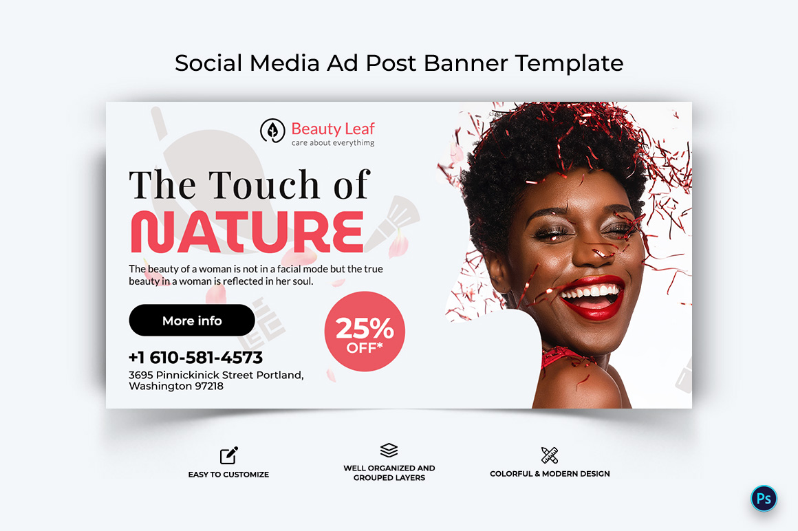 Spa Salon Facebook Ad Banner Design Template-19